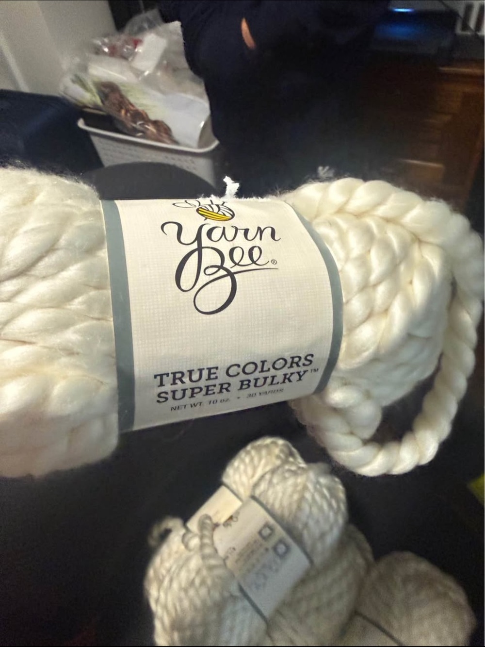 Yarn Bee True Colors Super Bulky Yarn - Cream -lot of 16